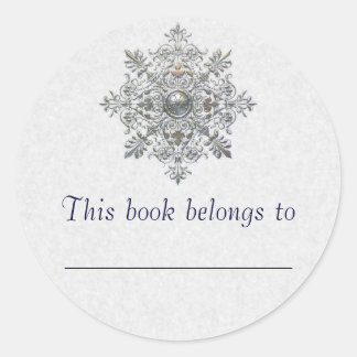 Silver Snowflake Runder Aufkleber