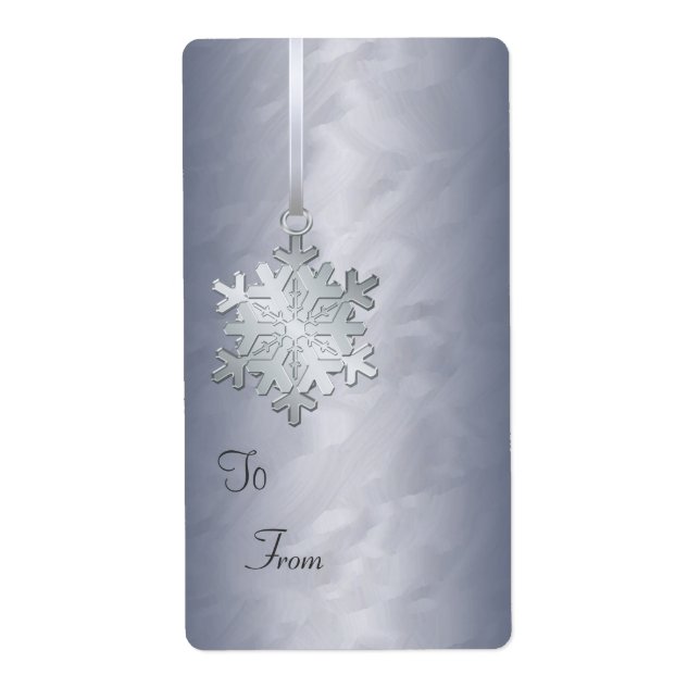 Silver Snowflake Silver Foil Etikett (Vorne)
