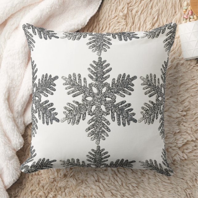 Silver Snowflake Weihnachts-Kissen von Tell 3 Pers Kissen (Decke)