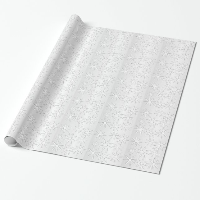 Silver Snowflake Weihnachtszeitschrift Geschenkpapier (Ungerollt)