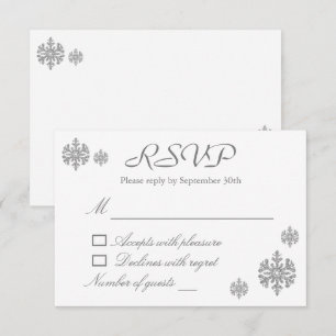 Silver Snowflake Winter 16 . Geburtstag RSVP Karte