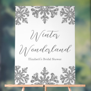 Silver Snowflake Winter Brautparty Acrylschild