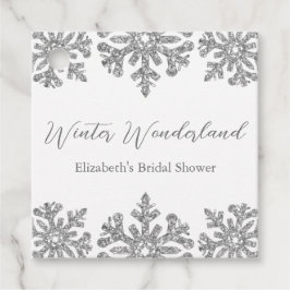 Silver Snowflake Winter Brautparty Geschenkanhänger