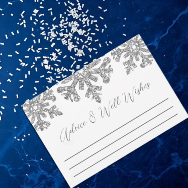 Silver Snowflake Winter Brautparty Hinweiskarte (Von Creator hochgeladen)