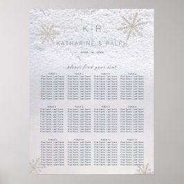 Silver Snowflake Winter Hochzeitskarte Poster