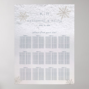 Silver Snowflake Winter Hochzeitskarte Poster