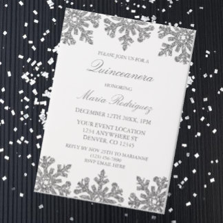 Silver Snowflake Winter Quinceanera