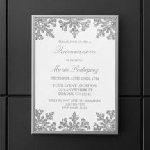 Silver Snowflake Winter Quinceanera