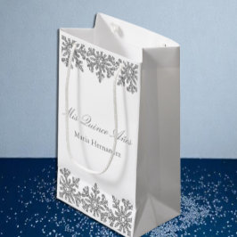 Silver Snowflake Winter Quinceanera Kleine Geschenktüte