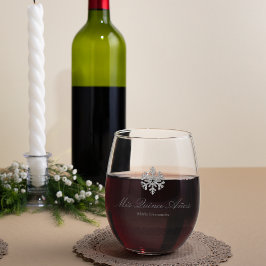 Silver Snowflake Winter Quinceanera Weinglas Ohne Stiel