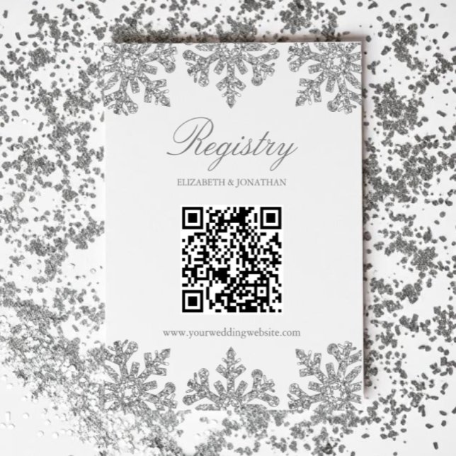 Silver Snowflake Winter Registry Begleitkarte (Von Creator hochgeladen)