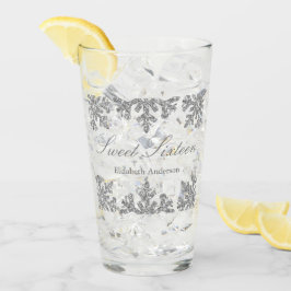 Silver Snowflake Winter Sweet 16 Glas