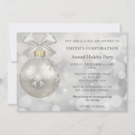 Silver Snowflakes Elegante Corporate Holiday Party Einladung