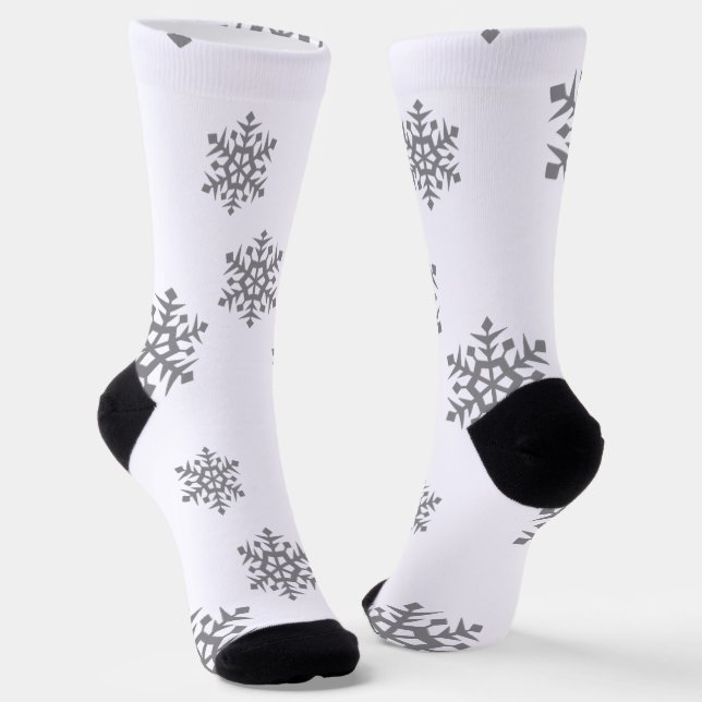 Silver Snowflakes Socken (Gewinkelt)