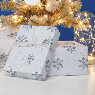 Silver Snowflakes Weihnachten Geschenkpapier