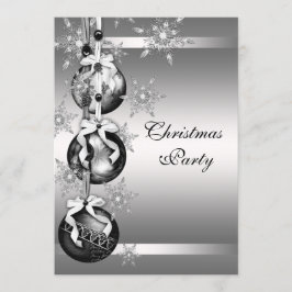 Silver Snowflakes Weihnachts-Party Einladung