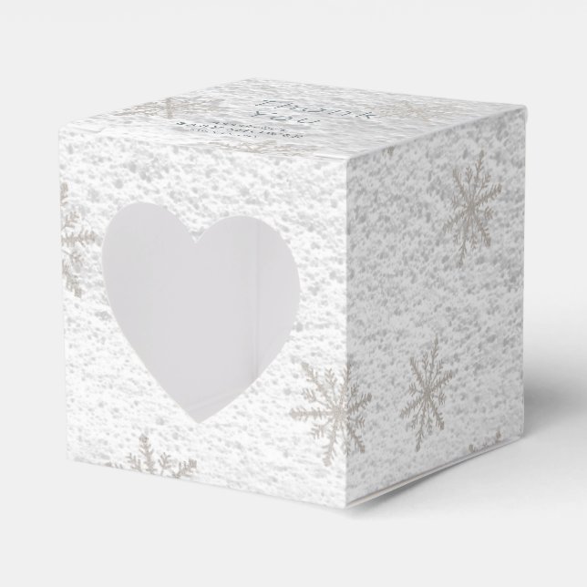 Silver Snowflakes White Snow Danke Baby Dusche Geschenkschachtel (Vorderseite)