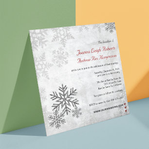 Silver Snowflakes Winter Wedding Einladung