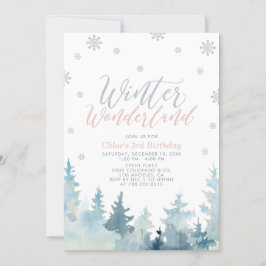 Silver Snowflakes Winter Wonderland 3. Geburtstag Einladung