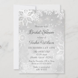 Silver Snowflakes WinterBrautparty Einladung