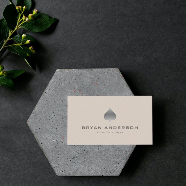 Silver Spade Symbol Business Card Visitenkarte (Von Creator hochgeladen)