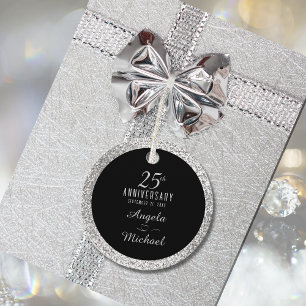 Silver Sparkle Black Elegant zum 25. Jahrestag Geschenkanhänger