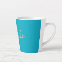 Silver Sparkle Bright Aqua Blue Milchtasse