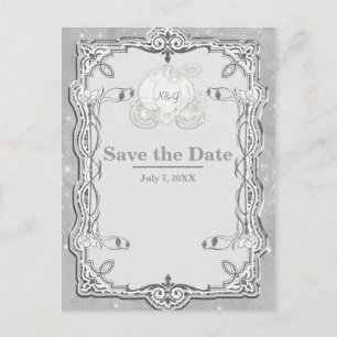 Silver Sparkle Carriage Ainderella Save the Date Ankündigungspostkarte