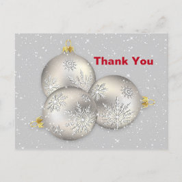 Silver Sparkle Christmas Bauble Grafik Vielen Dank Postkarte