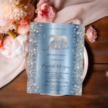 Silver Sparkle Diamonds Blue 70. Geburtstag