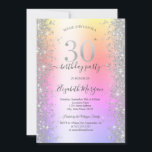 Silver Sparkle Diamonds Ombre 30. Geburtstag Party Einladung<br><div class="desc">Elegante Silberdiamanten auf einem ombre Hintergrund. Klicken Sie auf "Details", um Details zu ändern. Um den Text zu verschieben oder die Größe, den Schriftart oder die Farbe zu ändern, klicken Sie auf "Bearbeiten mit dem Entwurfstool". Sehen Sie sich den Sammellink auf dieser Seite an, um alle passenden Elemente in diesem...</div>
