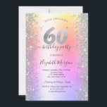 Silver Sparkle Diamonds Ombre 60. Geburtstagsparty Einladung<br><div class="desc">Elegante Silberdiamanten auf einem ombre Hintergrund. Klicken Sie auf "Details", um Details zu ändern. Um den Text zu verschieben oder die Größe, den Schriftart oder die Farbe zu ändern, klicken Sie auf "Bearbeiten mit dem Entwurfstool". Sehen Sie sich den Sammellink auf dieser Seite an, um alle passenden Elemente in diesem...</div>