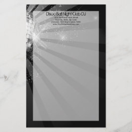Silver Sparkle Disco Ball Party Briefpapier