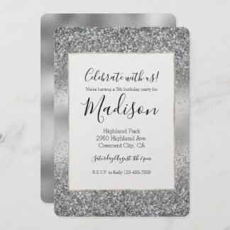 Silver Sparkle Glam Einladung