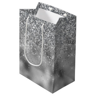 Silver Sparkle Glam Mittlere Geschenktüte