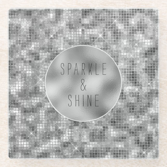 Silver Sparkle Glasuntersetzer (Vorderseite)