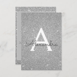 Silver Sparkle Glitzer 40. Geburtstag Party Einladung