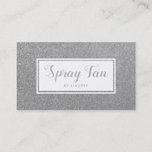 Silver Sparkle Glitzer Beauty Spray Tan Salon Visitenkarte