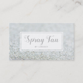 Silver Sparkle Glitzer Beauty Spray Tan Salon Visitenkarte
