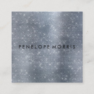 Silver Sparkle Glitzer Beauty Stylist Quadratische Visitenkarte