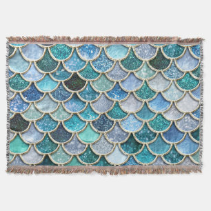 Silver Sparkle Glitzer Mermaid Scales Decke