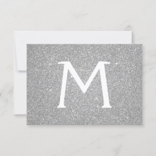 Silver Sparkle Glitzer Quinceanera Save the Date