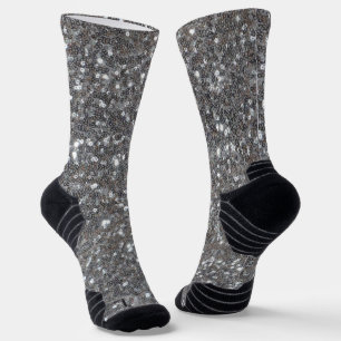 Silver Sparkle Imitats Glitzer Socken