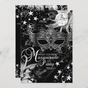 Silver Sparkle Maske Star Night Masquerade Sweet 1 Einladung