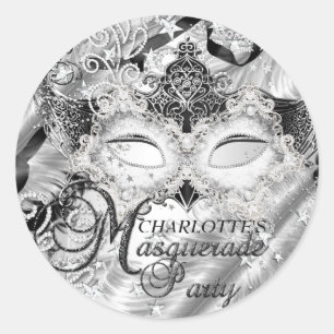 Silver Sparkle Masquerade Sticker