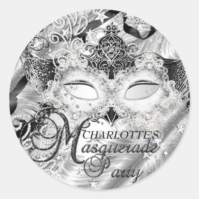 Silver Sparkle Masquerade Sticker (Vorderseite)