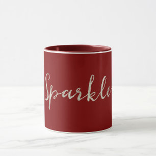 Silver Sparkle Red Burgundy Tasse