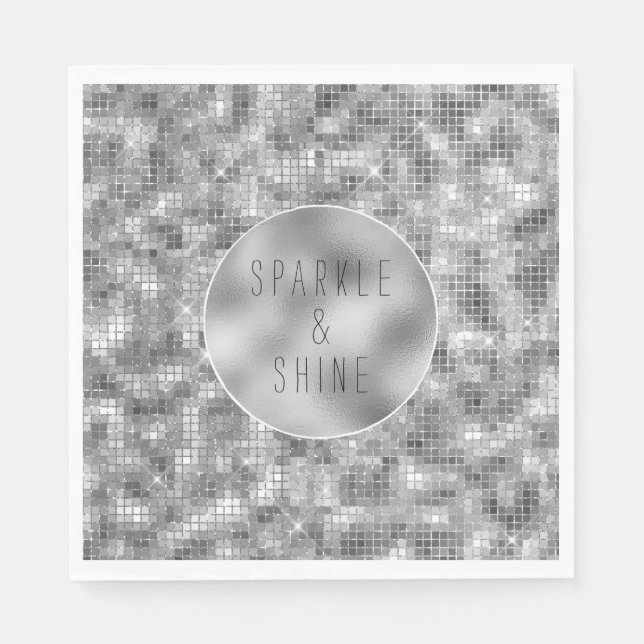 Silver Sparkle Serviette (Vorderseite)