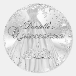 Silver Sparkle Snowflake Quinceanera Sticker
