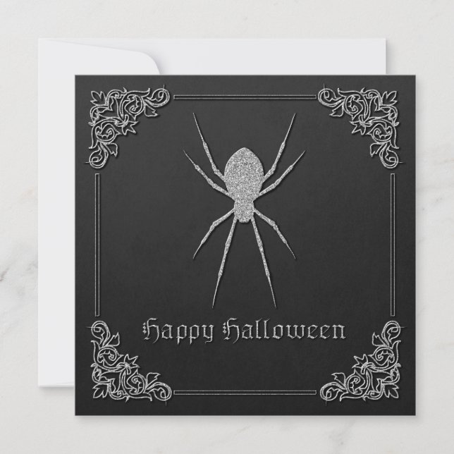 Silver Spider Halloween Einladung (Vorderseite)